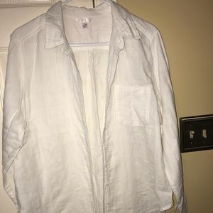 white long sleeve button down